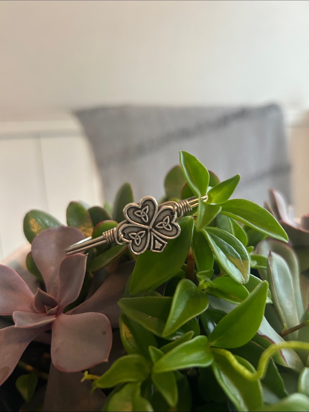Luca + Danni Shamrock Silver Clover Celtic Knot Bracelet
